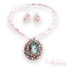 Pink Cameo Necklace & Earrings