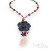 Mocha Leather Flower Necklace
