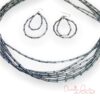 Forged Gunmetal Multi-Strand Necklace & Earrings