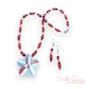 Carmine's Flower Necklace and Earrings Set