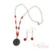Little Red Devil Necklace and Earrings Set