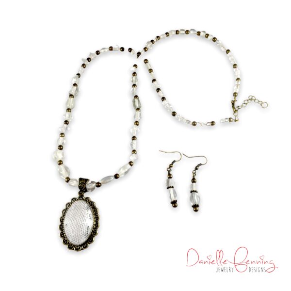 Queen's Lace Necklace and Earrings Set