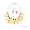 Fiery Golden Sunset Necklace and Earrings Set