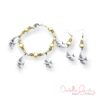 Yellow Bird Charm Bracelet and Earrings Set