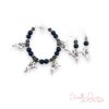 Black Knight Charm Bracelet and Earrings Set
