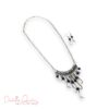 Semi-precious Agate with silver-tone Leaf Charms Cascade Necklace & Earrings