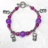 Purple Agate, Hot Pink Glass and Princess Charm Bracelet and Earrings Set - Image 2