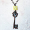Copper Key and Jade Necklace and Earrings Set - Image 3