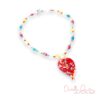 Red Handblown Glass Leaf Pendant Primary Necklace