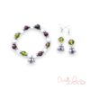 Red, Green and White Christmas Stocking Stretch Bracelet and Earrings set