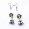 Red, Green and White Christmas Stocking Stretch Bracelet and Earrings set - Image 2
