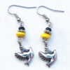 Black, Yellow and White Sparrow Charm Bracelet and Earrings Set - Image 3