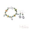 University of Miami Football Bracelet and Earrings Set Football Charm Set - Image 3