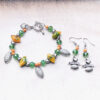 University of Miami Football Bracelet and Earrings Set Football Charm Set