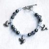 Light Blue and Gray Dove Bird Bracelet and Earrings set - Image 2