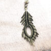 White Pearl Bronze Feather Necklace - Image 3