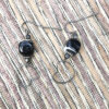 Black and White Suede Tassel Necklace and Earrings Set - Image 2