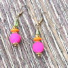 Orange, Pink and Lime Tassel Necklace and Earrings Set - Image 2