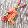 Orange, Pink and Lime Tassel Necklace and Earrings Set - Image 3