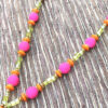 Orange, Pink and Lime Tassel Necklace and Earrings Set - Image 4