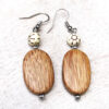 Wood and Brown Faux Suede Tassel Necklace and Earrings Set - Image 4