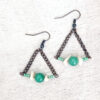 Cream Stone Chips & Green Jade Multi-Strand Bracelet & Earrings Set - Image 2