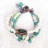 Cream Stone Chips & Green Jade Multi-Strand Bracelet & Earrings Set - Image 3