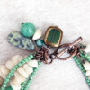 Cream Stone Chips & Green Jade Multi-Strand Bracelet & Earrings Set - Image 5