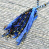 Blue and Black Fiber Tassel Necklace and Earring Set - Image 3