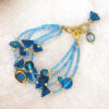 Turquoise and Wood Multi-strand Bracelet and Earring Set - Image 2