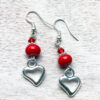 Red and Silver Multi-Strand Bracelet & Earrings Set - Image 3
