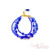 Blue and Gold Glass Quadruple Strand Bracelet & Earrings Set - Image 2