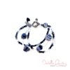 Black and White Handblown Glass and Heart Triple Strand Bracelet & Earrings Set - Image 2