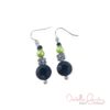 Green and Black Flower Triple Strand Bracelet & Earrings Set - Image 3