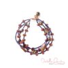 Goldstone and Shell Copper and Glass Quadruple Strand Bracelet & Earrings Set - Image 2