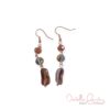 Goldstone and Shell Copper and Glass Quadruple Strand Bracelet & Earrings Set - Image 3