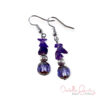 Triple Strand Purple Amethyst and Glass Bracelet and Earrings Set - Image 3