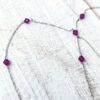Hot Pink Agate Slice and Glass Bicone Lariat Necklace - Image 3
