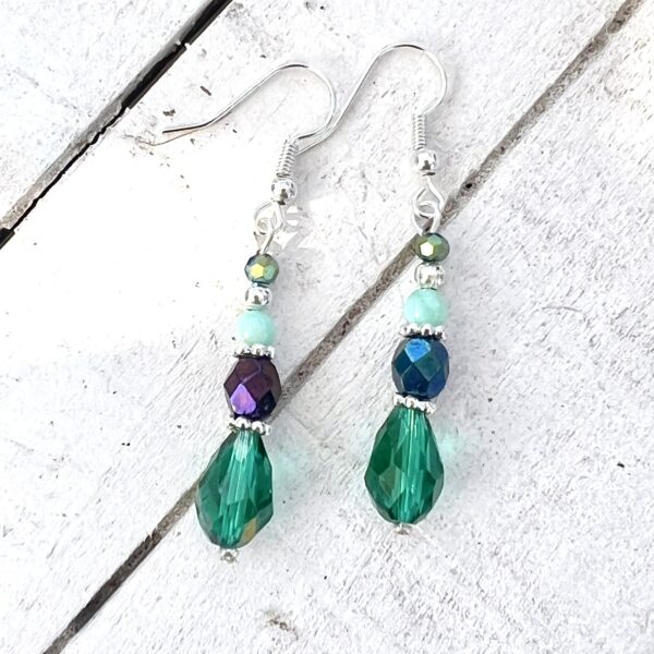 Aqua Shell Multi-Strand Bracelet & Earrings Set