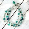 Aqua Shell Multi-Strand Bracelet & Earrings Set