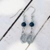 Navy and Gray Leaf Multi-Strand Bracelet & Earrings Set - Image 2