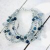 Navy and Gray Leaf Multi-Strand Bracelet & Earrings Set - Image 3