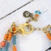 Teal and Orange Tulip Multi-Strand Bracelet & Earrings Set - Image 4