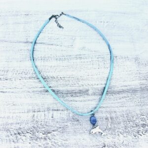 Dolphin teal Suede Necklace