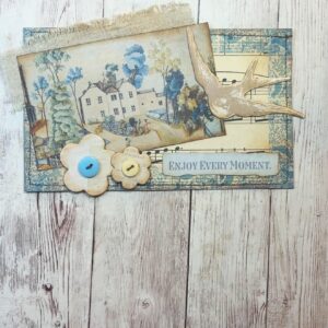 English Folk Art Journaling Card | Clyffe Pypard Manor House | Vintage Ephemera Junk Journal Card | Handmade Historical Collage