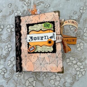 Halloween Junk Journal  Handmade Coffee Dyed Journal  Spooky Scrapbook Album  Vintage Halloween Ephemera  OOAK Halloween Gift